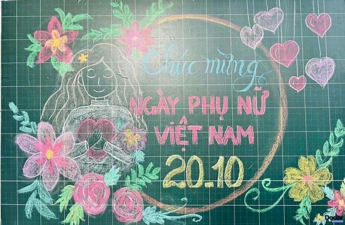 trang trí bảng 20 10 đơn giản