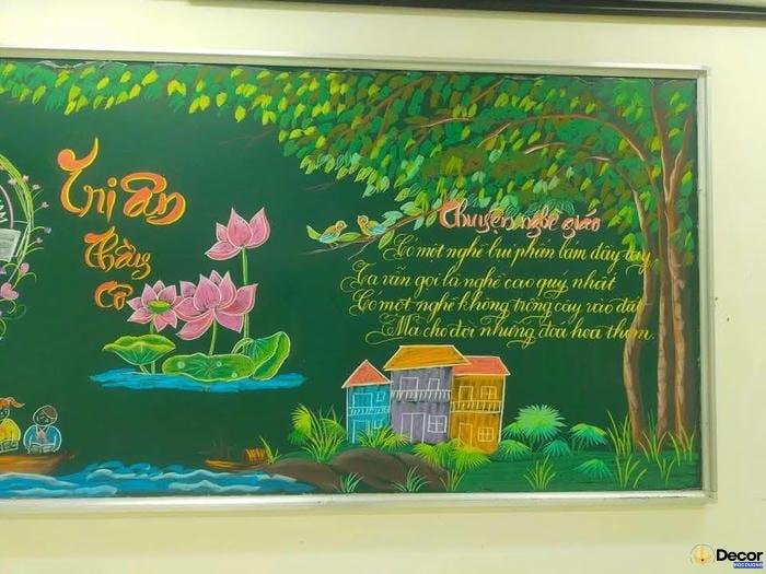 trang trí bảng 20_11 bằng phấn đơn giản