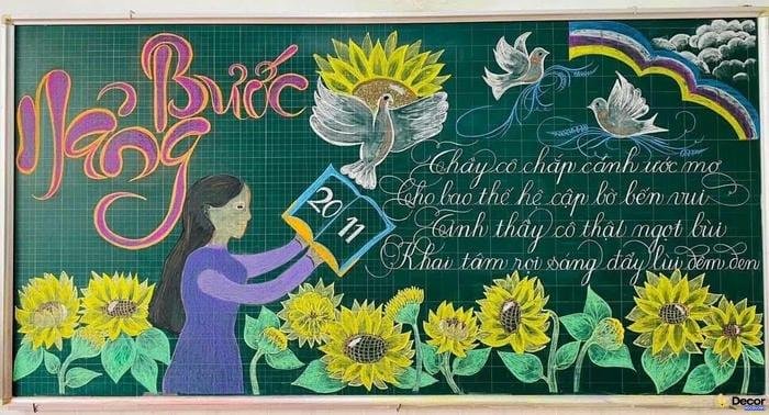 trang trí bảng 20_11 với hình vẽ