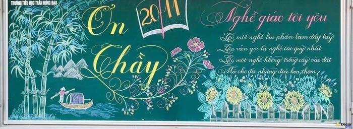 trang trí bảng 20_11 với nét chữ đẹp