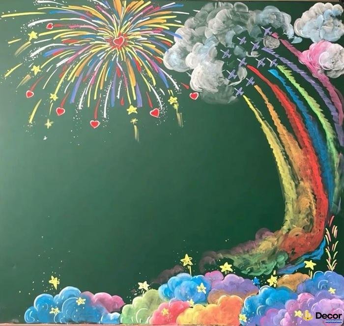 trang trí bảng cầu vòng