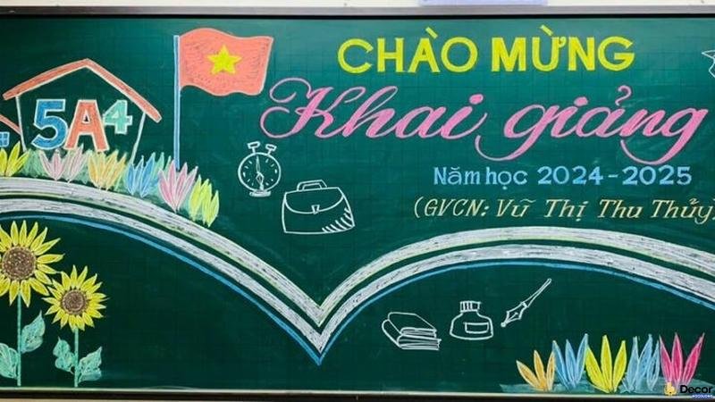 trang trí bảng chào mừng năm học mới cho lớp học
