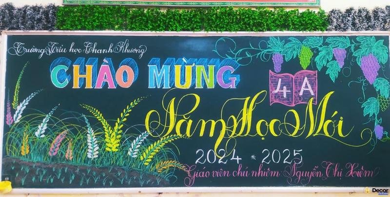trang trí bảng chào mừng năm học mới chữ kiểu