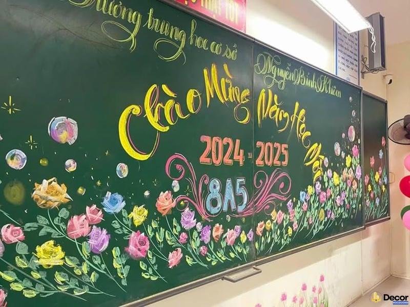 trang trí bảng chào mừng năm học mới đẹp
