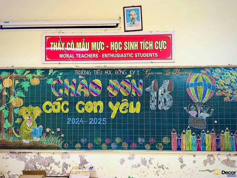 trang trí bảng chào mừng năm học mới đẹp nhất