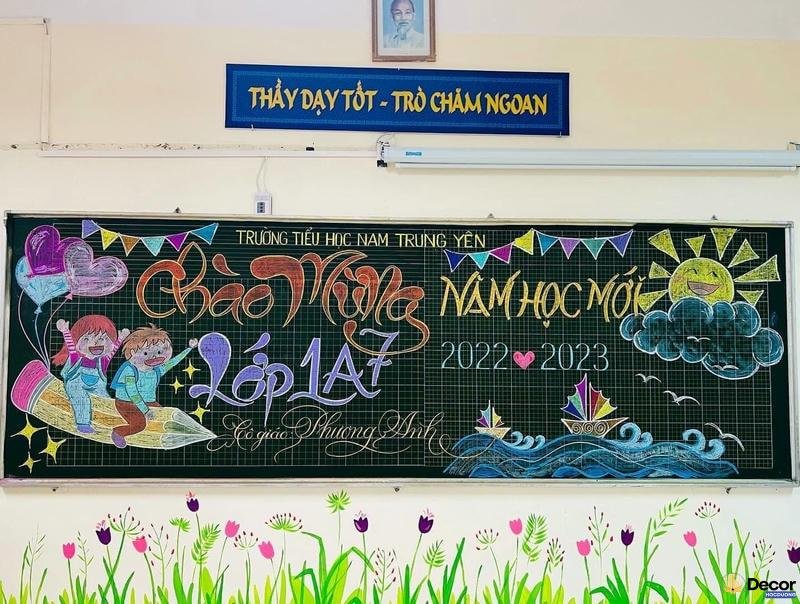 trang trí bảng chào mừng năm học mới độc lạ
