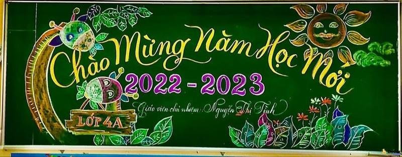 trang trí bảng chào mừng năm học mới sinh động