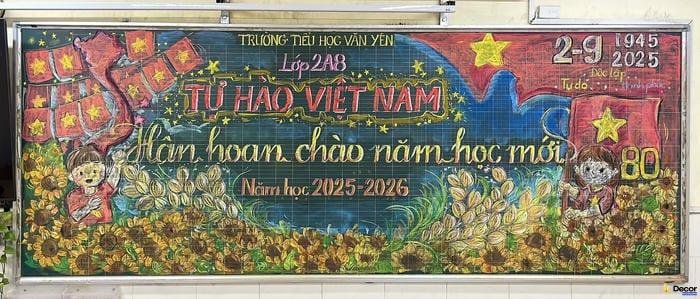 trang trí bảng chào năm học mới