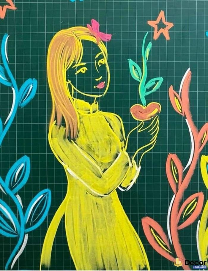 trang trí bảng cô giáo