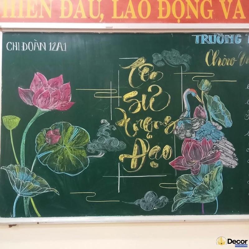 trang trí bảng đẹp đơn giản