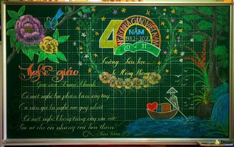 trang trí bảng đẹp mắt