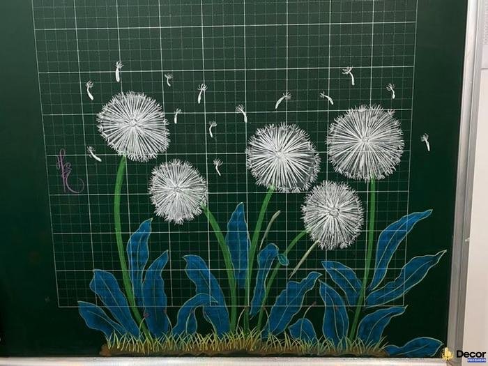 trang trí bảng hoa bồ công anh