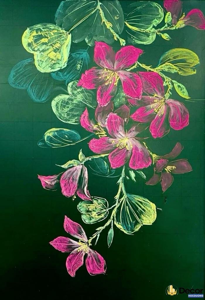 trang trí bảng hoa trầu