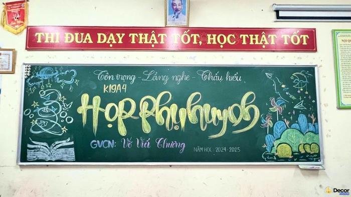 trang trí bảng họp phụ huynh cuối năm chữ đẹp