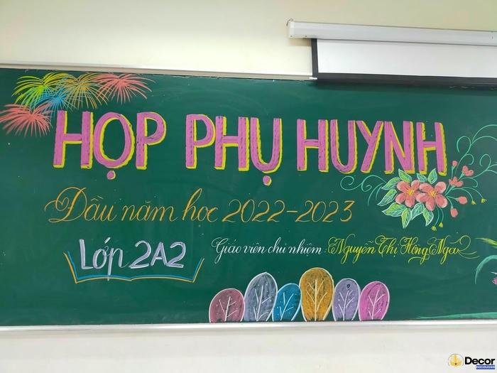 trang trí bảng họp phụ huynh cuối năm đơn giản