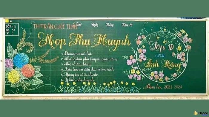 trang trí bảng họp phụ huynh cuối năm học