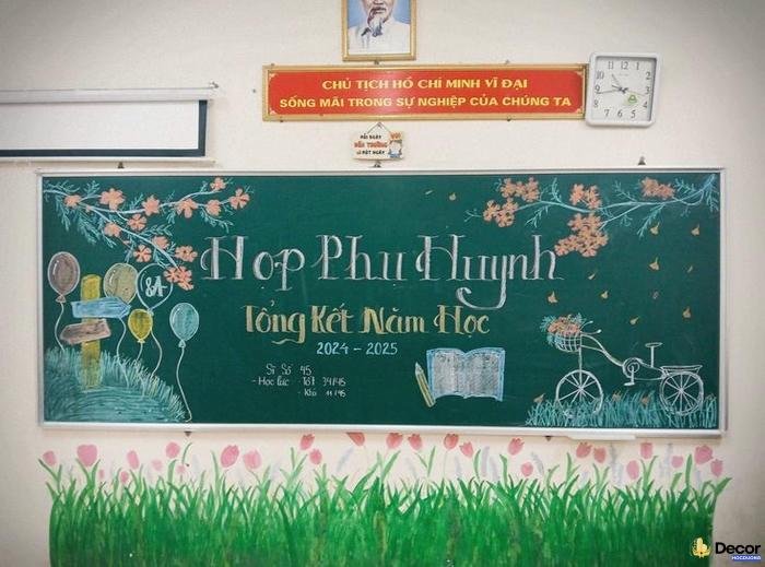 trang trí bảng họp phụ huynh cuối năm lịch sự