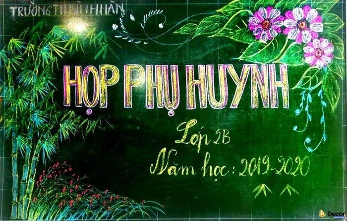 trang trí bảng họp phụ huynh cuối năm nghệ thuật