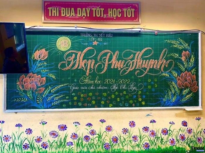 trang trí bảng họp phụ huynh cuối năm trang trọng