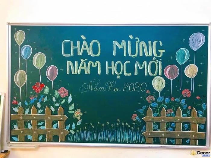 trang trí bảng lễ khai giảng