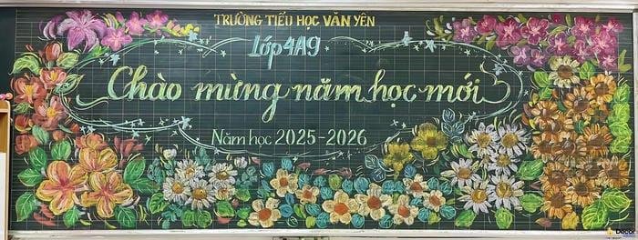 trang trí bảng lễ khai giảng dễ làm
