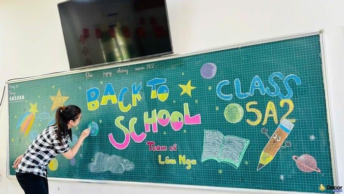 trang trí bảng lễ khai giảng sáng tạo