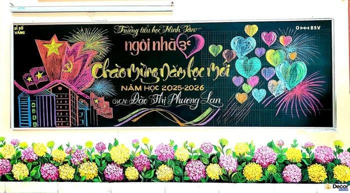 trang trí bảng lễ khai giảng tiết kiệm