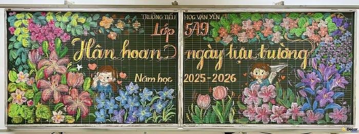 trang trí bảng lễ khai giảng tiểu học