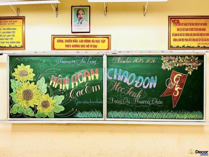 trang trí bảng lễ khai giảng việt nam