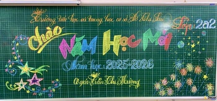 trang trí bảng lễ khai giảng với hình vẽ