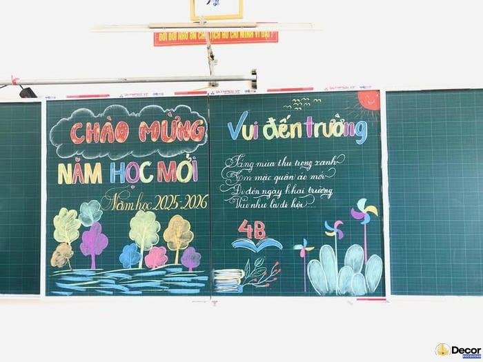 trang trí bảng lễ khai giảng