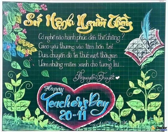 trang trí bảng lớp 20_11 đơn giản