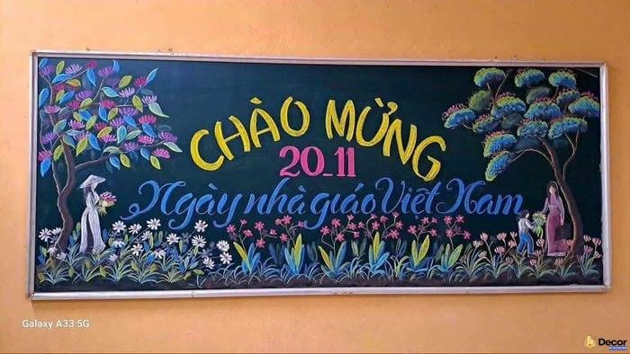 trang trí bảng lớp học ngày 20_11
