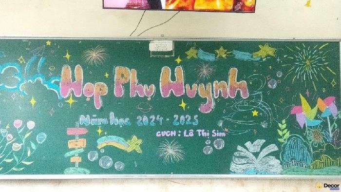 trang trí bảng lớp họp phụ huynh cuối năm