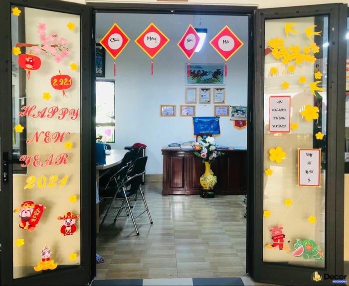 trang trí bảng lớp ngày tết