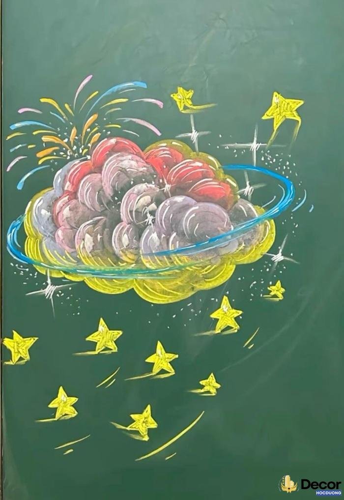 trang trí bảng mây