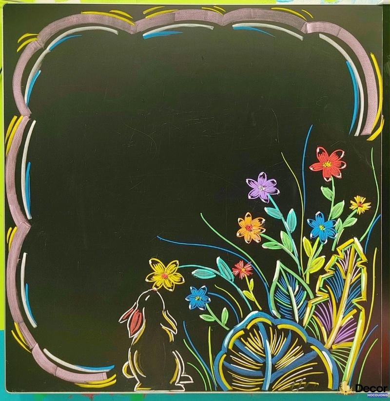 trang trí bảng phấn bé xíu