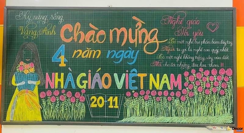 trang trí bảng phấn nha giao viet nam