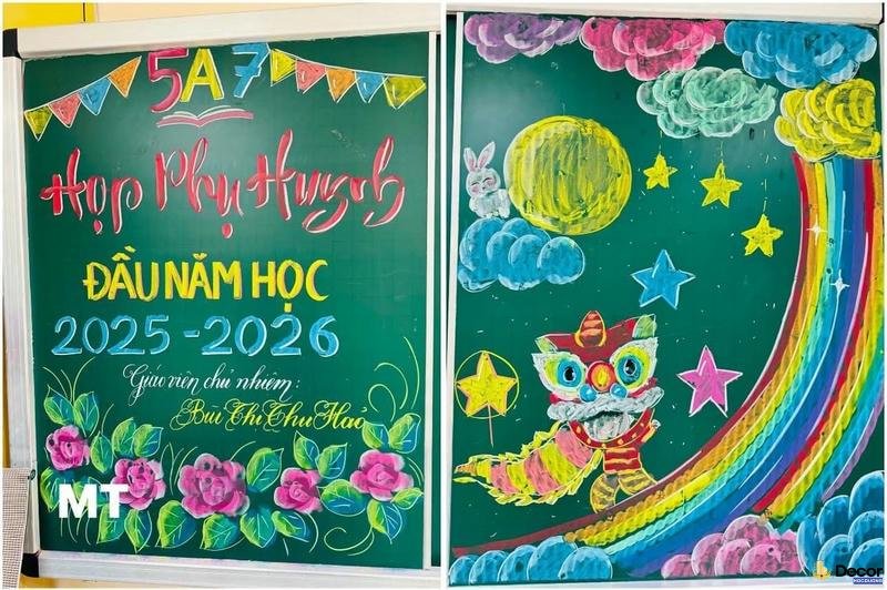 trang trí bảng phấn