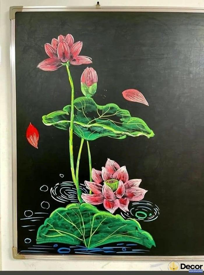 trang trí bảng sen rất đẹp