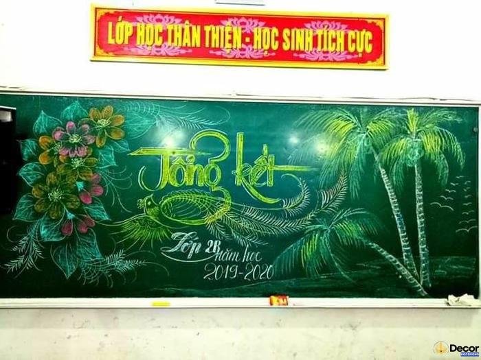 trang trí bảng tổng kết năm học ấn tượng