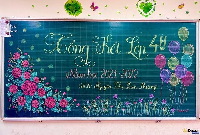 trang trí bảng tổng kết năm học sáng tạo