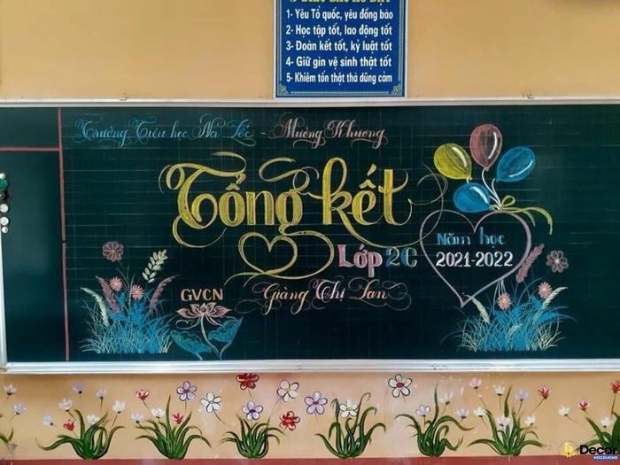 trang trí bảng tổng kết năm học