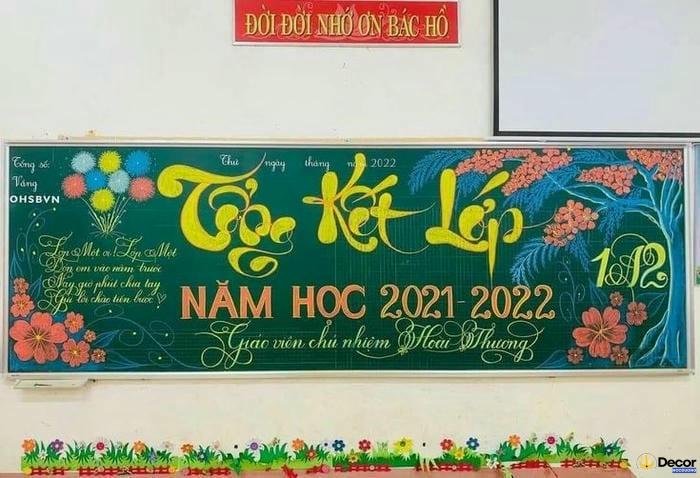 trang trí bảng tổng kết nét to