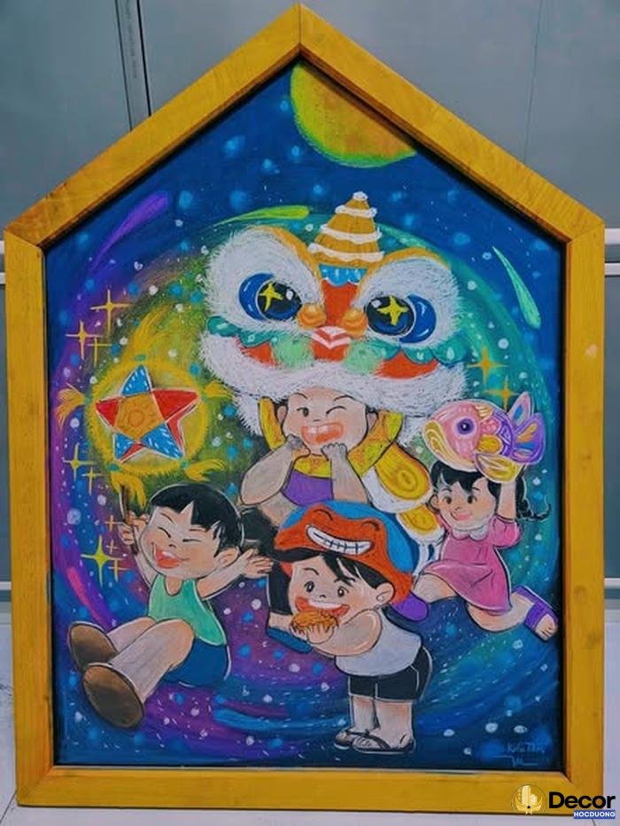 trang trí bảng trung thu ấn tượng