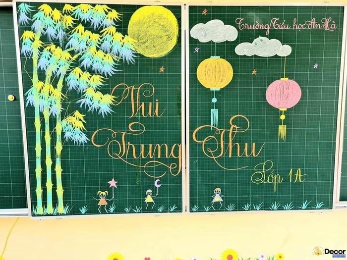 trang trí bảng trung thu đẹp
