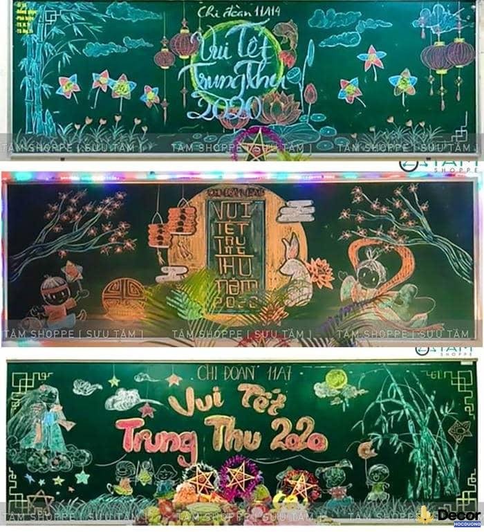 trang trí bảng trung thu nghệ thuật