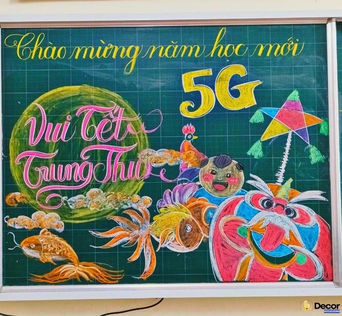 trang trí bảng trung thu nhanh và đẹp