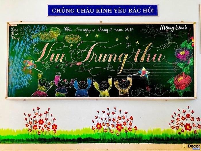 trang trí bảng trung thu sáng tạo