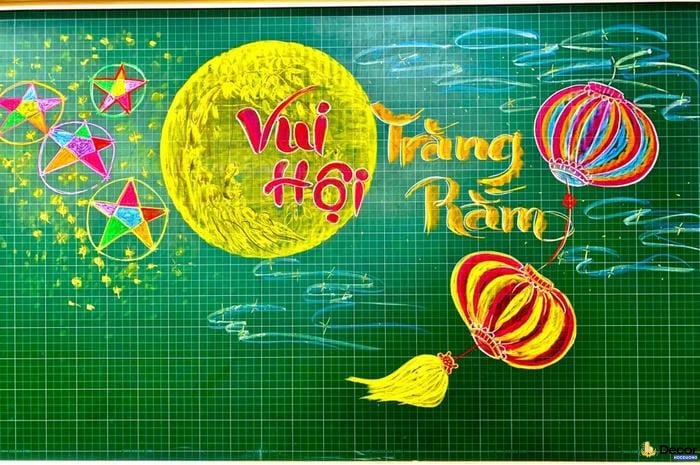trang trí bảng trung thu tiểu học